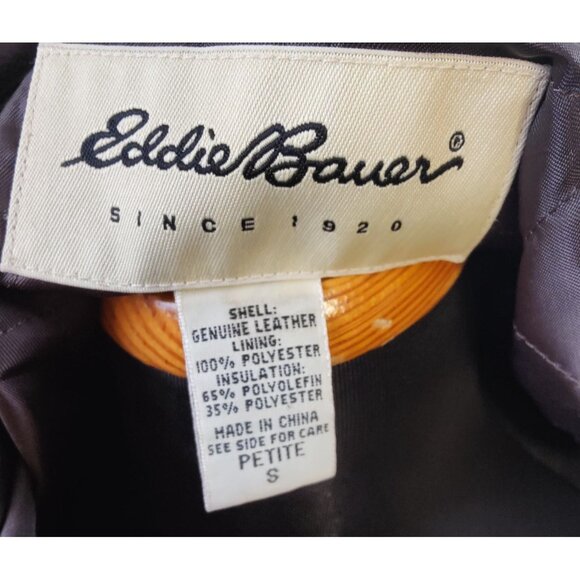 Vintage Eddie Bauer Women's Black Leather Jacket Size SP - Picture 6 of 8